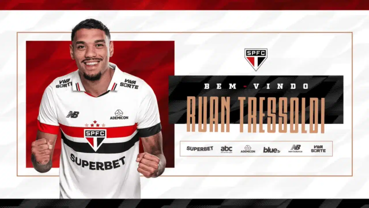 Ruan Tressoldi sendo anunciado pelo São Paulo FC