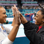 Simone Biles e Rebeca Andrade na Olimpiada de Paris