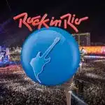 Foto destaque: Logo do Rock In Rio sobreposta, a uma multidão em frente ao Palco Mundo (reprodução/RockInRio)