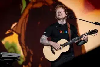 Ed Sheeran se apresentando no Rock In Rio 2024