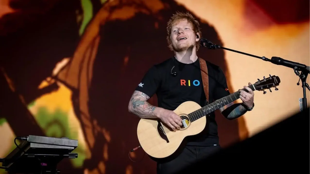 Ed Sheeran se apresentando no Rock In Rio 2024