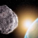 Representação artística de um asteroide