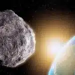 Representação artística de um asteroide