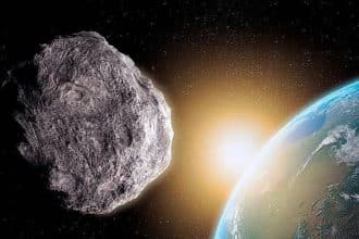 Representação artística de um asteroide