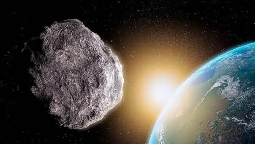 Representação artística de um asteroide