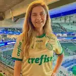 Leila Pereira em jogo do Palmeiras