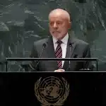 Presidente Lula discursando na Assembleia Geral da ONU em Nova York