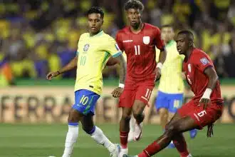 Rodrygo em ação contra o Equador