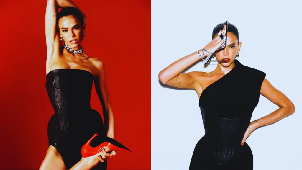 Bruna Marquezine usa vestido de fenda e arrasa em ensaio fotográfico