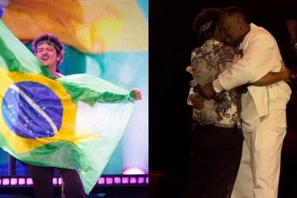 Bruno Mars e Thiaguinho em show no Morumbi