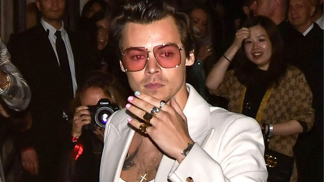 Harry Styles no desfile Gucci Cruise 2020