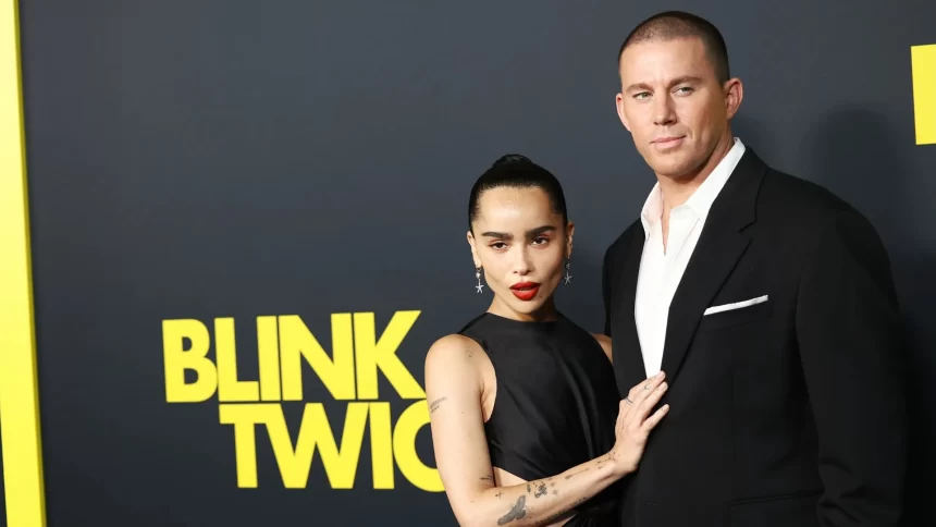 Zoë Kravitz e Channing Tatum na estreia de 'Pisque Duas Vezes'