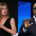 A atriz Jennifer Aniston e o ex- presidente dos EUA Barack Obama