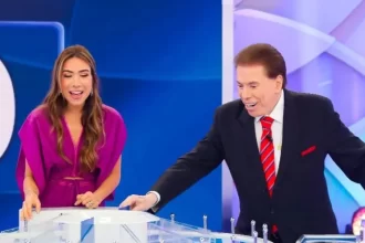 Pat´ricia Abrtavanel e Silvio Santos