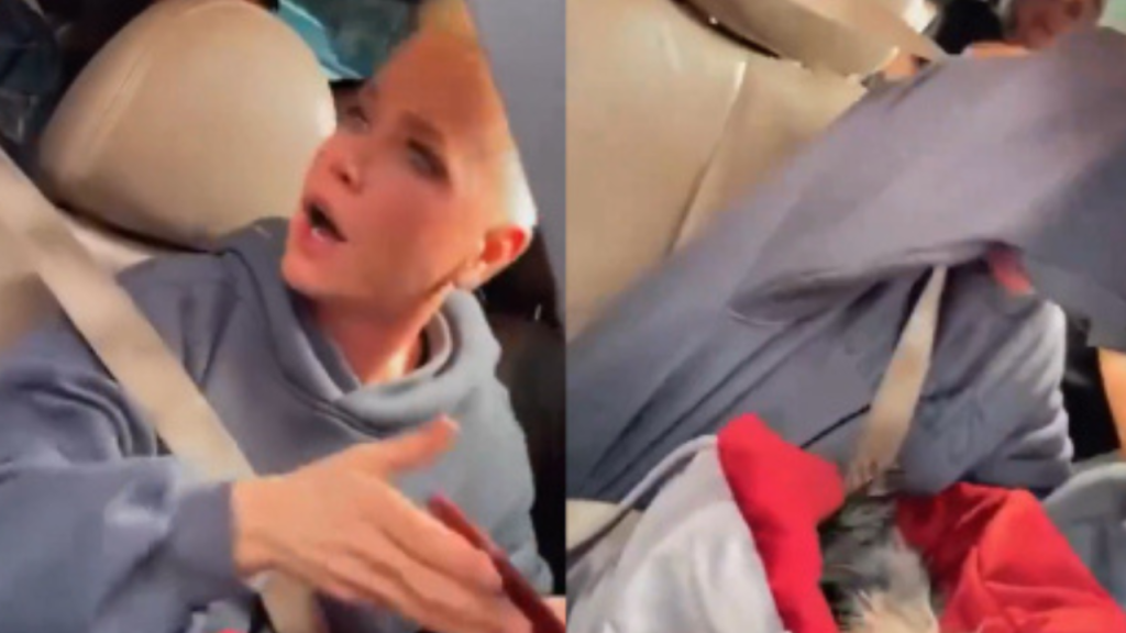 Fã cospe em Xuxa após show no intervalo do “Futebol da Esperança”