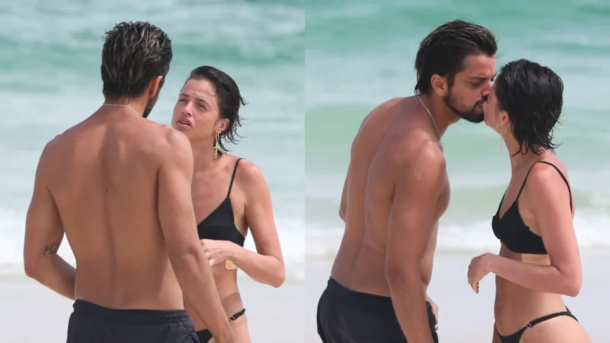 Foto destaque: Rodrigo Simas e Agatha Moreira na praia (Reprodução/Dilson Silva/AgNews)