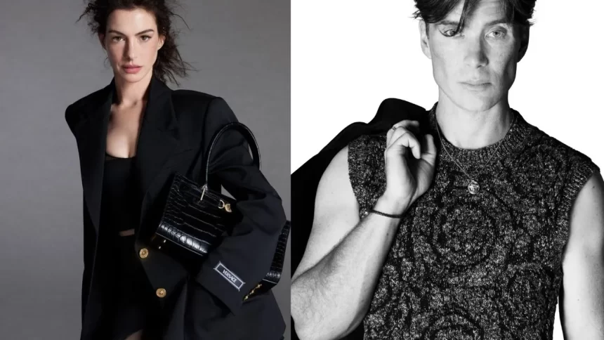 Anne Hathaway e Cillian Murphy são os rostos da nova campanha Versace Icons