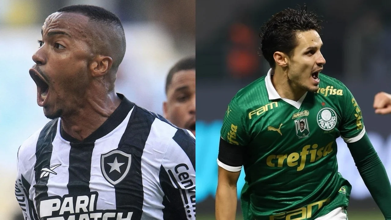 Foto destaque: Marlon Freitas (BOT) e Rapahel Veiga (PAL) (Reprodução: Vítor Silva/BFR/Cesar Greco)