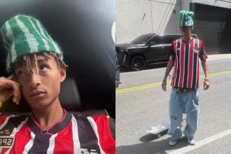 Jaden Smith com camisa do São Paulo