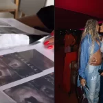 Ludmilla e Brunna Gonçalves com a ultrassonografia de seu primeiro filho