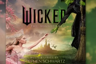 Imagem de divulgação de lançamento da playlist de Wicked