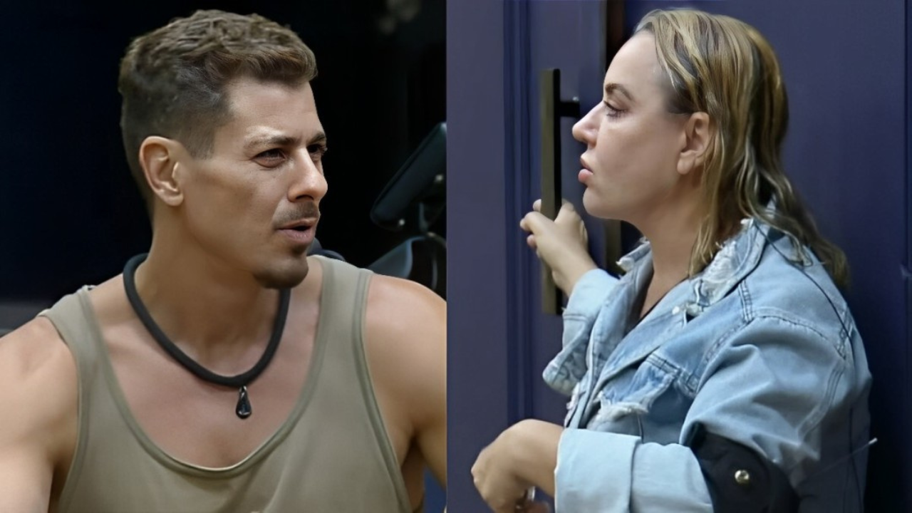 Sacha e Flor discutem durante A Fazenda 16, com expressões tensas, evidenciando o clima de conflito no reality show