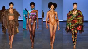 Lenny Niemeyer exalta a natureza com tons terrosos e texturas naturais em desfile