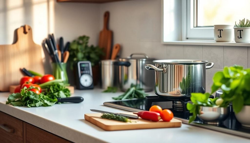 Preparação eficiente na cozinha