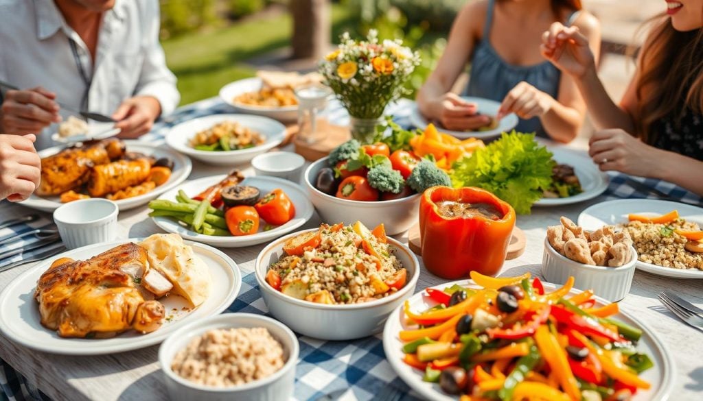 Receitas Clássicas e Opções Vegetarianas para Almoço em Família