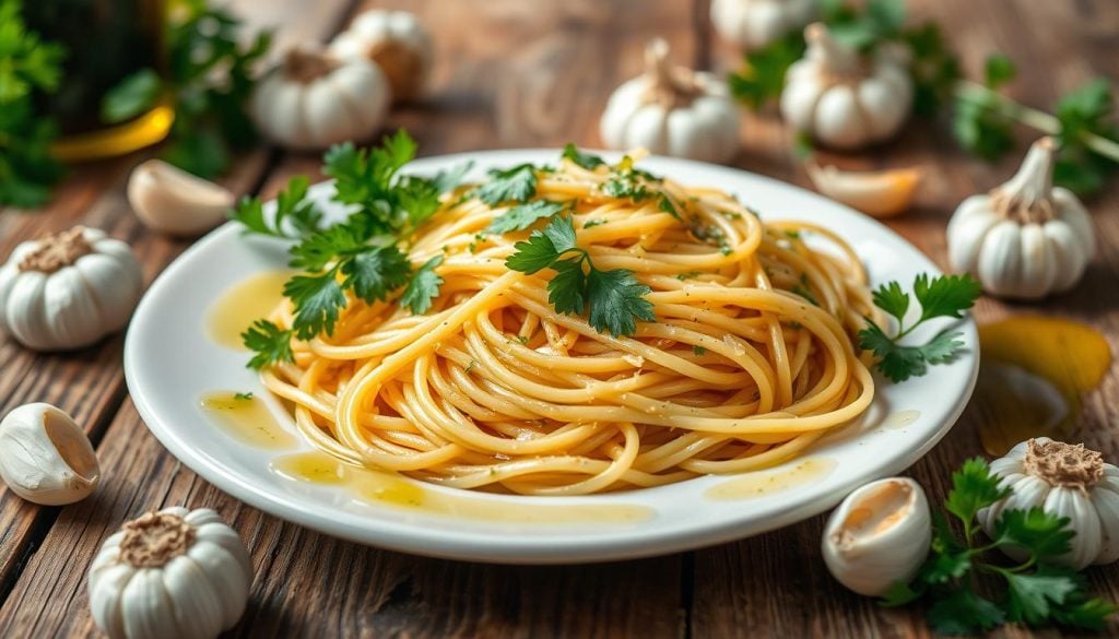 Receitas rápidas macarrão ao alho e óleo