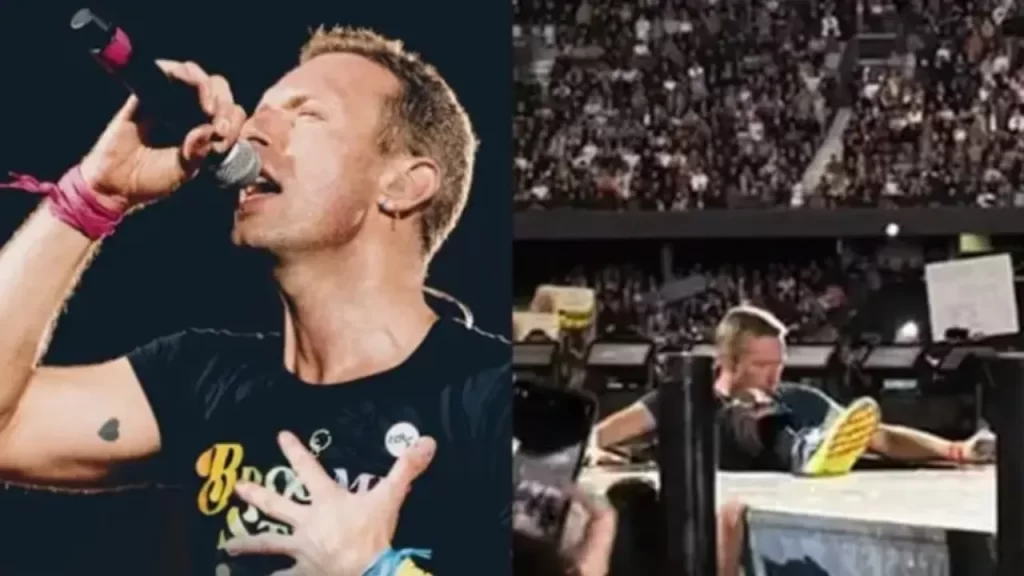 Chris Martin sofre queda em show na Austrália