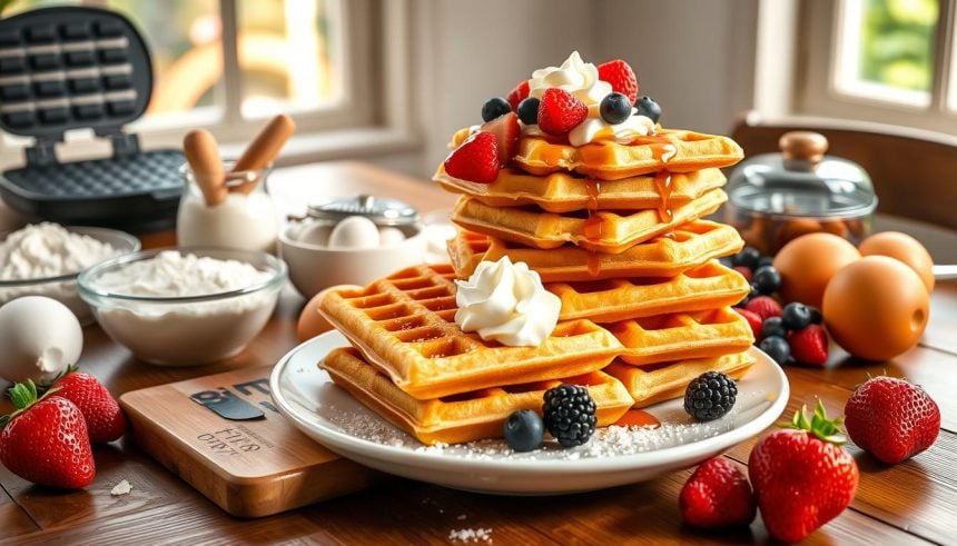 como fazer waffles