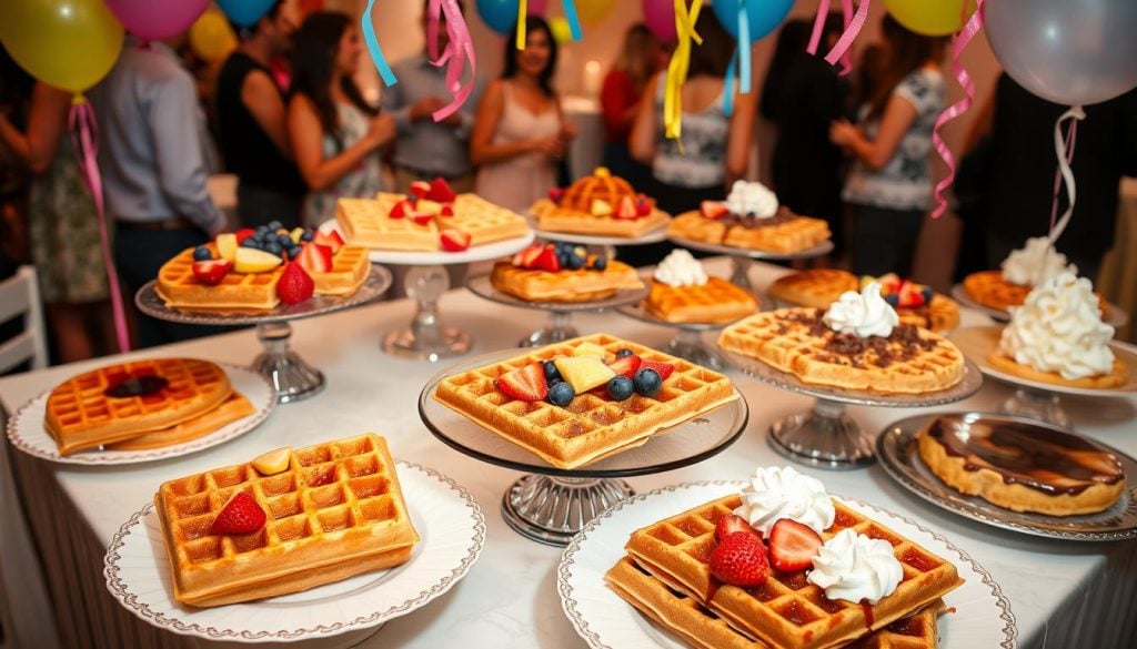 waffles em festas