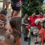 Anitta e Charlie e o corpo de Bombeiros.