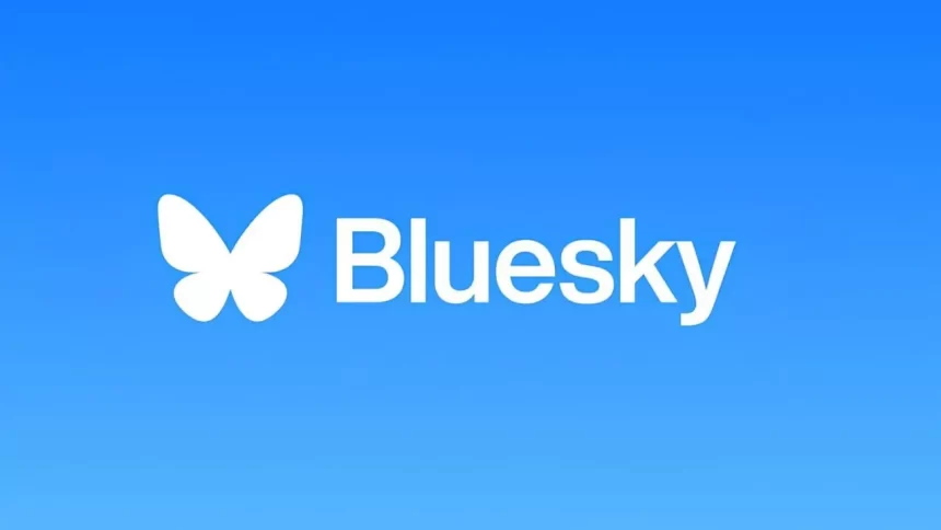 Logo da rede social Bluesky, que integrou função do X em sua plataforma