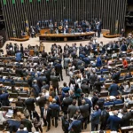 Foto tirada do plenário da Câmara dos Deputados em visão panorâmica