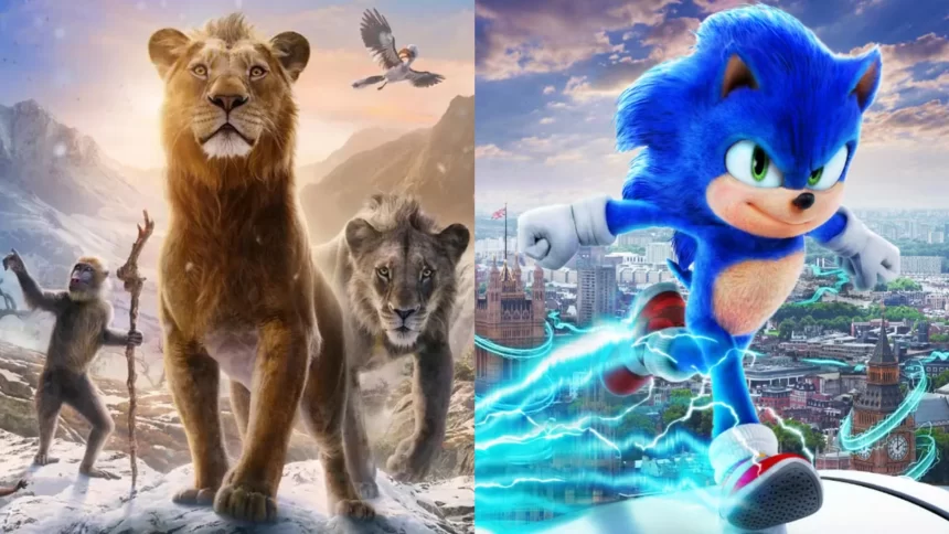 Imagens promocionais de 'Mufasa' e 'Sonic 3'