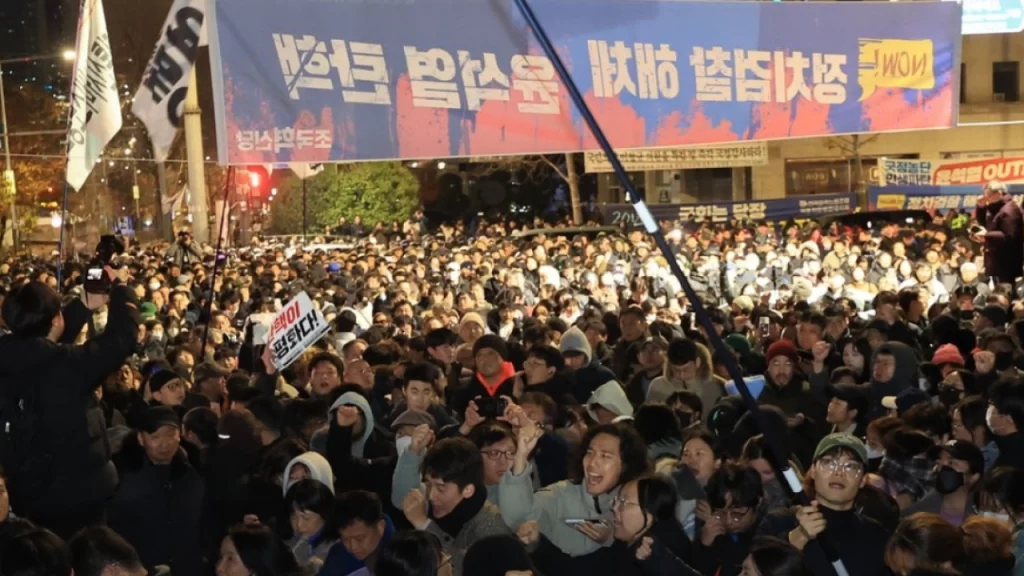 Manifestações em Seul na Coreia do Sul