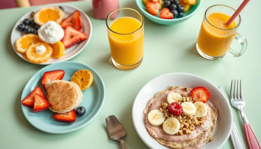 Receitas saudáveis para o café da manhã de crianças.