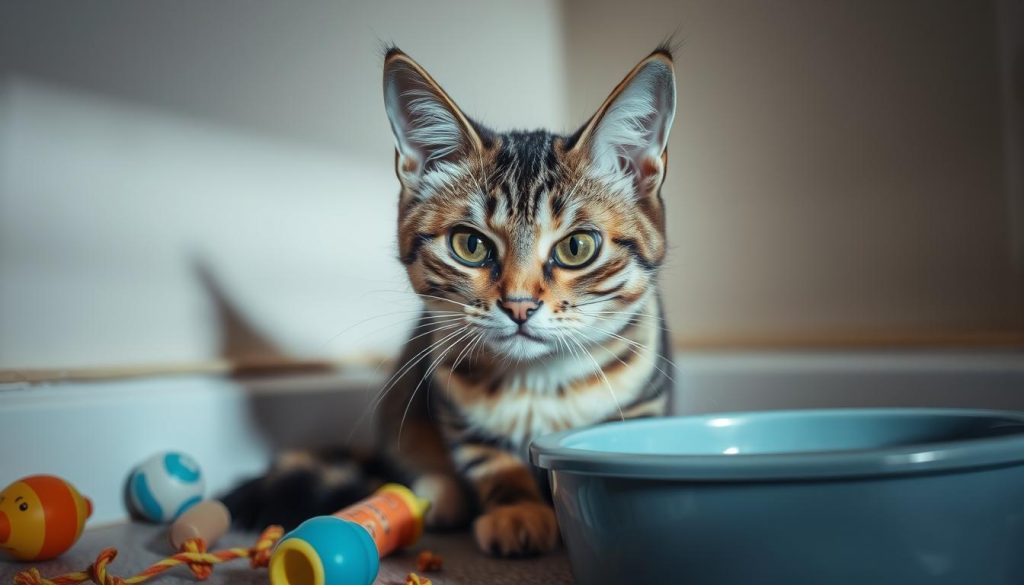 comportamento de um gato estressado