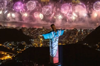 Cristo Redentor durante Réveillon 2020