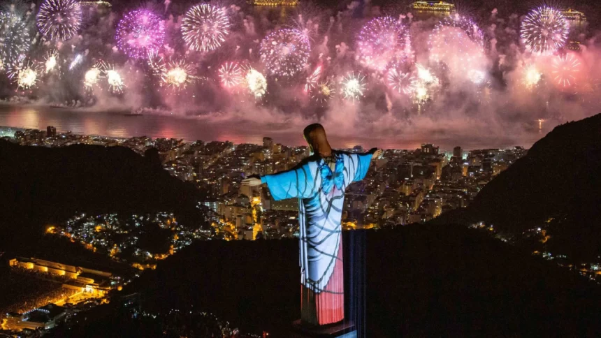 Cristo Redentor durante Réveillon 2020