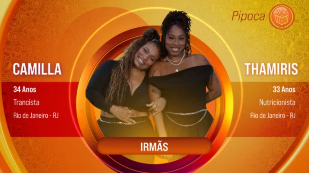 BBB 25: Camilla e Thamiris são a terceira dupla do grupo pipoca