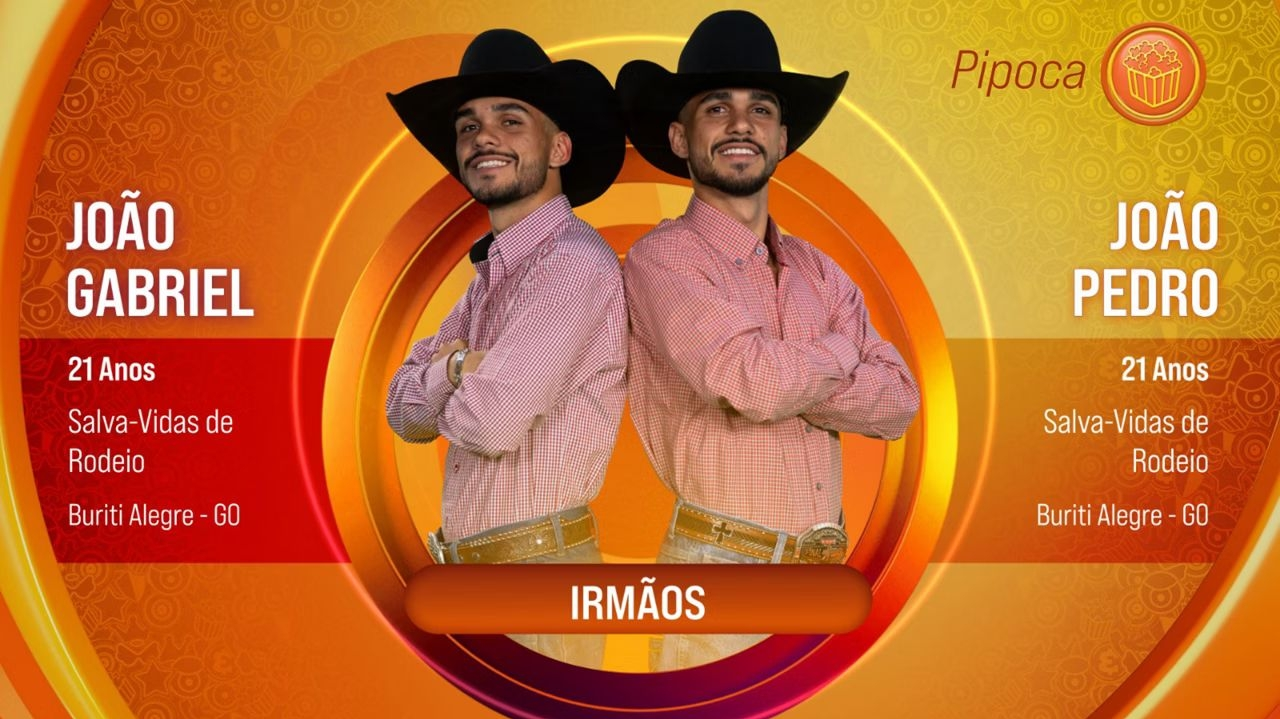 Irmãos gêmeos João Pedro e João Gabriel são a sexta dupla a integrarem o elenco do BBB25