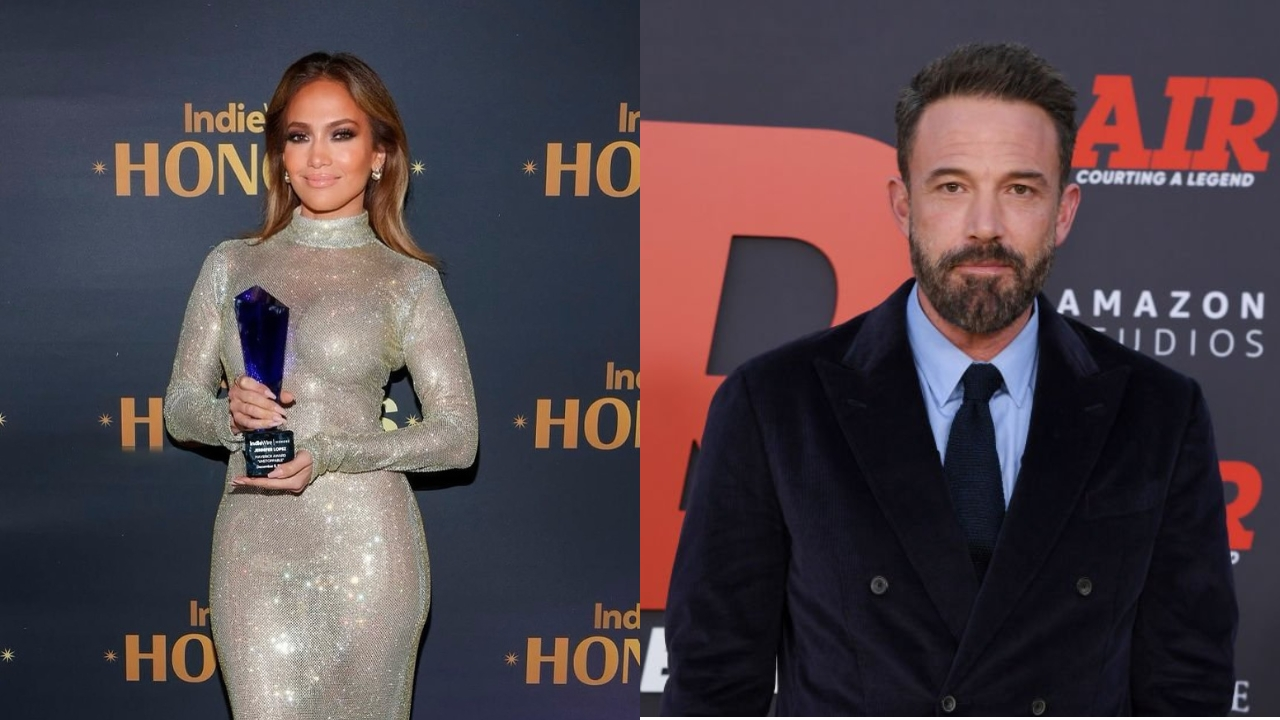 Ben Affleck à esquerda e Jennifer Lopez à direita