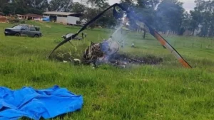 Queda de helicóptero em fazenda no sul de Minas deixa três vítimas