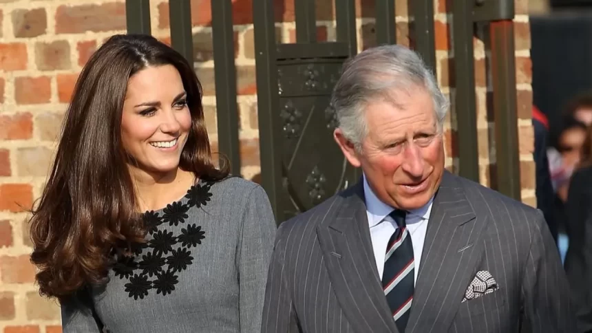 Kate Middleton e o Rei Charles em registro