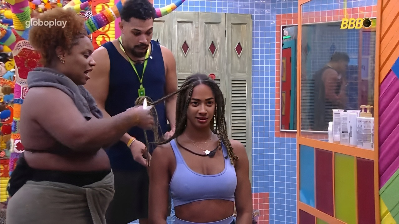 Momento tenso no BBB 25: Vinícius corta sem querer fio do microfone de Aline