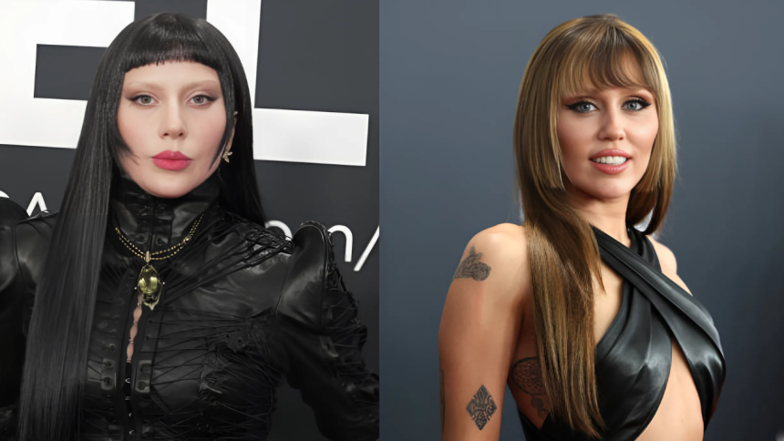 Lady Gaga e Miley Cyrus no Grammy 2025