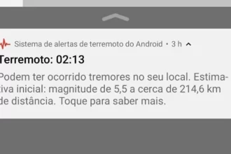 Alerta enviado aos usuários de dispositivos Android.